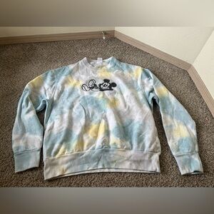 Disney Parks Mickey Mouse Tie-Dye Fleece Pullover Pastel Oversize Women’s Size L